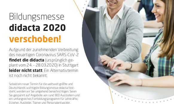 Bildungsmesse didacta 2020 verschoben!